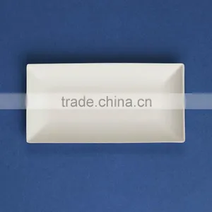 F1-PL-07-R 7*3.5 Inches Bleached Disposable Flate Rectangle Shape Sugarcane Dinner Plates thumbnail-3
