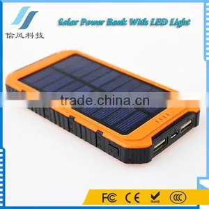 6000mAh Dual USB Solar Power Bank With LED Torch Light thumbnail-1