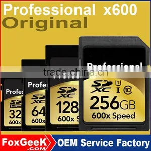 Original Brand Professional 600x 32GB 64GB 128GB 100% Full Capacity SDXC Card UHS-I Flash Camera Memory SD Card thumbnail-1