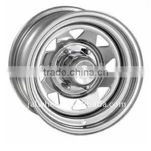 13 Inch Chrome Eight Spoke Trailer Steel Wheels thumbnail-1