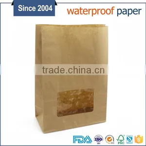 Regular Fast Food Pape Bag Brown Kraft Paper Bag With Clear Window thumbnail-3