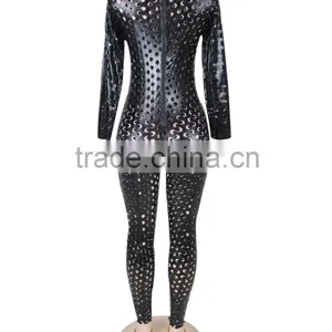 Wholesale and Retail Very Good Quality Cheap Black Leather Bodysuit thumbnail-2