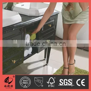 Natual Marble Top With Double Basins Stainless Steel Bathroom Cabinet T-6632 thumbnail-3