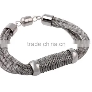 KS18800-K Best Quality Unique Design Women's Stainless Steel Magnet Clasp Mesh Jewelry Sets thumbnail-3