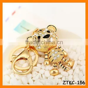 2014 Latest Alloy Rhinestone Tiger Key Chain, Gift Bag Pendant ZTKC-156 thumbnail-1