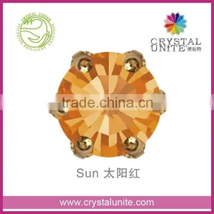 Crystal Unite Lead Free Chaton in Crown Setting,Sun thumbnail-1