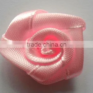 Handmade Satin Pink Rose Head Flower thumbnail-1