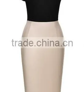 Women's Official Scoop Neck Optical Illusion Slim Bodycon Pencil Dress thumbnail-2