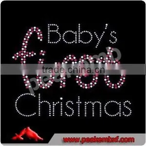 Baby's First Christmas Hotfix Rhinestone Templates Iron On Transfers Wholesale thumbnail-1
