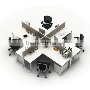 Flexible Design White Workstation Desk (DIA-series) thumbnail-1