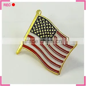 Enamel Pin Custom, American Flag Shaped Enamel Lapel Pin thumbnail-1