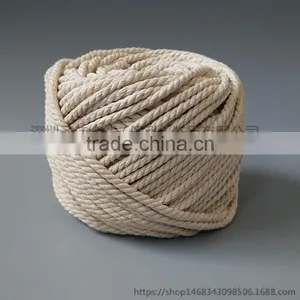 3 Strand Natural Pure Cotton Rope Braided Twisted Cord Custom Size thumbnail-3
