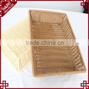 Wholesale Quality pp Rattan Synthetic Plastic Empty Wicker Picnic Basket thumbnail-4