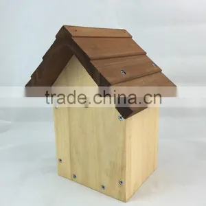 Wooden Bird's Nest Cage,new Unfinished Wooden Bird House Wholesale in Factory thumbnail-2