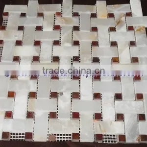 Pure Natural WHITE ONYX MOSAIC TILES COLLECTIONS thumbnail-1