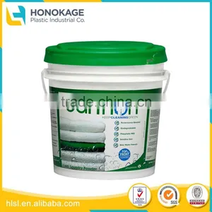 Simple Round Detergent Bucket With Plastic Handle For Sale, PP Cheap Washing Powder Plastic Container thumbnail-1