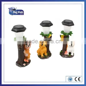 Polyresin Solar Powered Dogs Animal Shaped Garden Light With 1 Bright White LED thumbnail-1