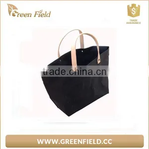 Environment Protection Kraft Paper Waterproof Durable Tote Handbags Manufacture Recycle Handbag thumbnail-3