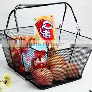 Hangzhou Wholesales Fancy Metal Wire Mesh Hand Held Sundry Storage Basket/Shopping Basket thumbnail-1