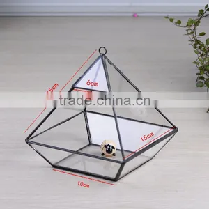 2016 Most Fashionable Clear Glass Prism Air Plant Terrarium / Tabletop Succulent Plants Holder Home Decor Flower Pots thumbnail-2