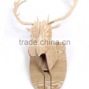 DIY 3D Cut Model Kit- Wooden Puzzle Kit for Educational &Wall Decor - Construct a Creative& Visual Model on Your Own Deer Head thumbnail-1