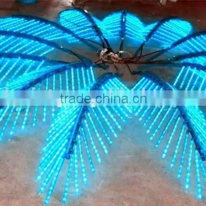 Home Garden Decorative 16.5ft Height Outdoor Artificial Green Flashing LED Solar Lighted up Date Palm Trees With Bark EDS06 1416 thumbnail-1