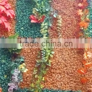1mx1m New Hotel Decoration Artificial Fire Autum Red With Green Grass Wall EDC1604 03Y07 thumbnail-3