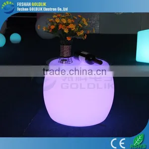 OEM Design PE Plastic Outdoor Garden Furniture Lighting RGB LED Coffee Table thumbnail-2
