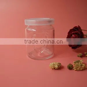 Concise Table Use Heart Belief Glass Jam Jar With Lid thumbnail-1