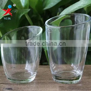 Factory Made Transparent Bevel Mouth Glass Vase thumbnail-1
