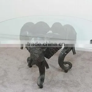 Home Decoration Art Metal Craft Elephant Head Bronze Table thumbnail-2