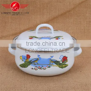 Decal Enamel Drum Shape Cooking Pot / Stockpot/cassrole thumbnail-2