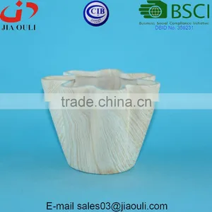 Popular Sales Flower Shape Wooden Design Ceramic Garden Planters thumbnail-3