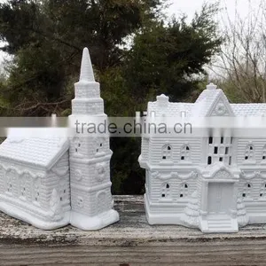 Christmas Village Houses White Christmas Village Church thumbnail-1