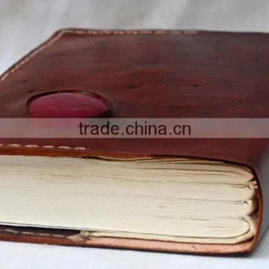 Handmade Vintage Stone Embossed Refillable Leather Notebook thumbnail-3