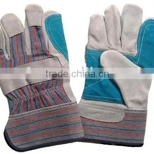 Double Palm Cow Split Leather Safety Glove thumbnail-1