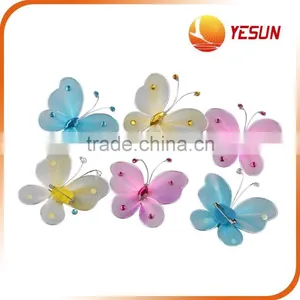 Set of 6 PCS Butterfly Brooch,Polyester Butterfly Brooch ,Butterfly Brooch Pin thumbnail-1