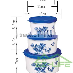 Set of 3 Freezer Crisper Plastic Food Storage Containers thumbnail-2