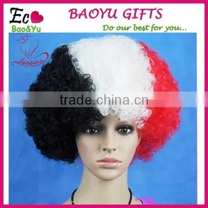 Adult Kids Style Colors Costume Party Clown Disco Football Fans Afro Curly Wigs thumbnail-1