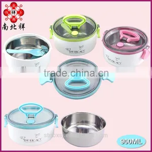 0.9LBig Size Stainless Steel Inner Heated Bento Round Shape Lunch Box thumbnail-1