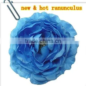 Hot Sale Turquoise Ranunculus Silk Flower Camellia Flower thumbnail-1