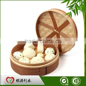 High-quality Eco-friendly Round Bamboo Food Steamer thumbnail-1