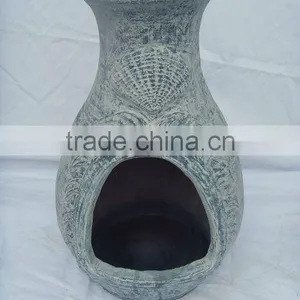 Clay Chimney With Metal Stand, Fire Shelf and Lid thumbnail-1