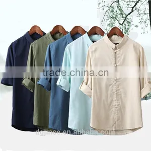 The Chinese Traditional Old Coarse Cotton Hanfu Shirt Tang Suit for Men thumbnail-1