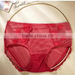 Wholesale Woman Transparent Lace Underwear Embroidered Sexy Girl Panty thumbnail-4