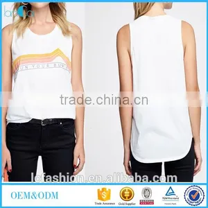 Tank Top Women Round Collar Sleeveless White Crop Top thumbnail-1