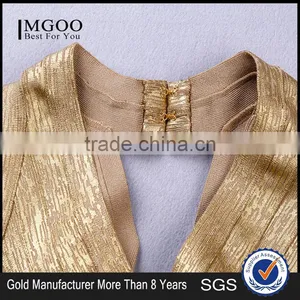 MGOO 2015 Brand Custom Made Cheap Price Gold Bandage Dress For Women Open With Back A Line Hollow Out Dress H487 thumbnail-5