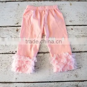 Newest Design Children's Clothing Pant Kids Plain Red Legging Girls Ruffle Lace Trouser thumbnail-6