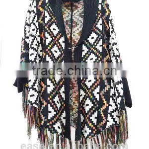 Sweater Coat Loose Poncho Middle Age Women Sweater With Fashion Design thumbnail-1