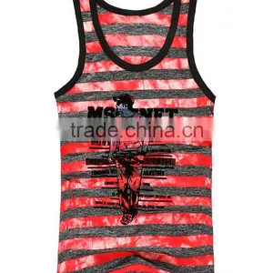 2017 Personalized Your Own Brand Logo Design 95% Cotton 5% Spandex Sport Gym Fitness Tank Top Dry Fit Stringer Vest Men thumbnail-4